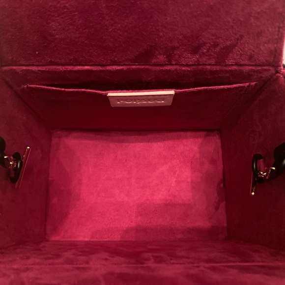 BNWT POP & SUKI Black Croc-Embossed Leather Takeout Bag - Picture 5 of 11